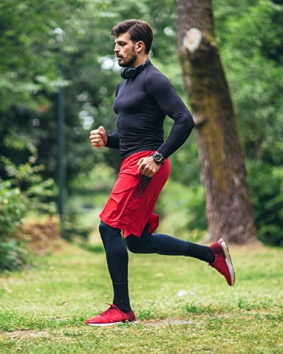 DRSKIN 4, 3, 2 or 1 Pack Men's Compression Shirts Top Long Sleeve Sports Baselayer Workout Running Athletic Active3