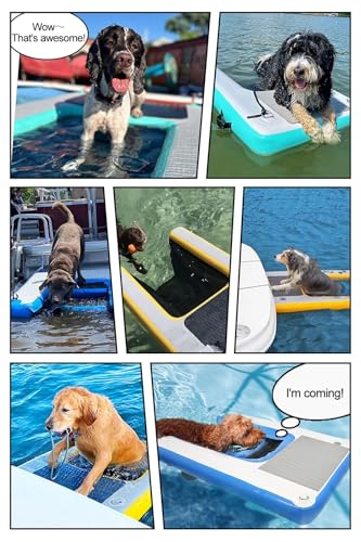 Scaletta Per Cani Da Barca Barca Galleggiante Con Scaletta Per Cani, Scaletta Galleggiante Per Cani In Schiuma Eva Antiscivolo Con Rampa Per Barca Per Cani Per Piscine, Moli, Mare E Spiagge, Rampa Gon - 9