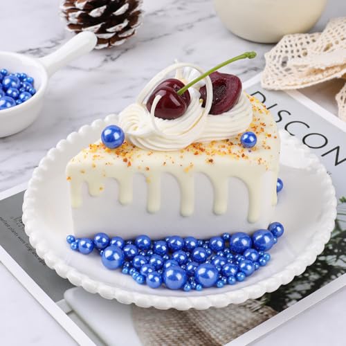 Image of Blue Sprinkles for Cake Decorating, 4 Sizes Edible Pearl Sprinkles, 7.8oz