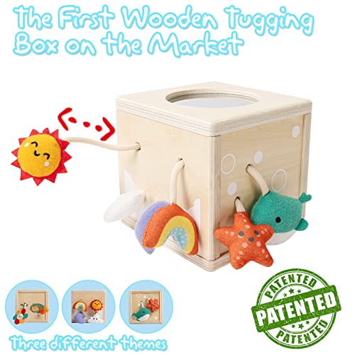 ​Twefex Pull String Activity Toy, Montessori Toys For Babies 6-12 Months, Wooden Activity Cube Baby Sensory Toys For 1 Year Old Boy Girl, Early Learning Baby Infant Toys 6 To 12 Months #TOP1