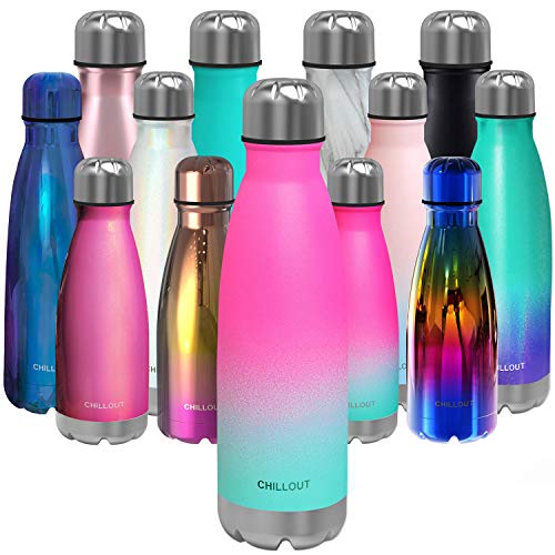 Image of CHILLOUT LIFE 17oz Insulated Stainless Steel Water Bottle, Leak Proof
