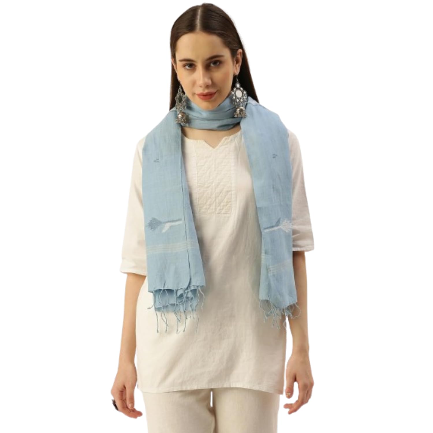 ASVA Handmade Scarf for Women, Cotton - Handwoven Scarf For Women
