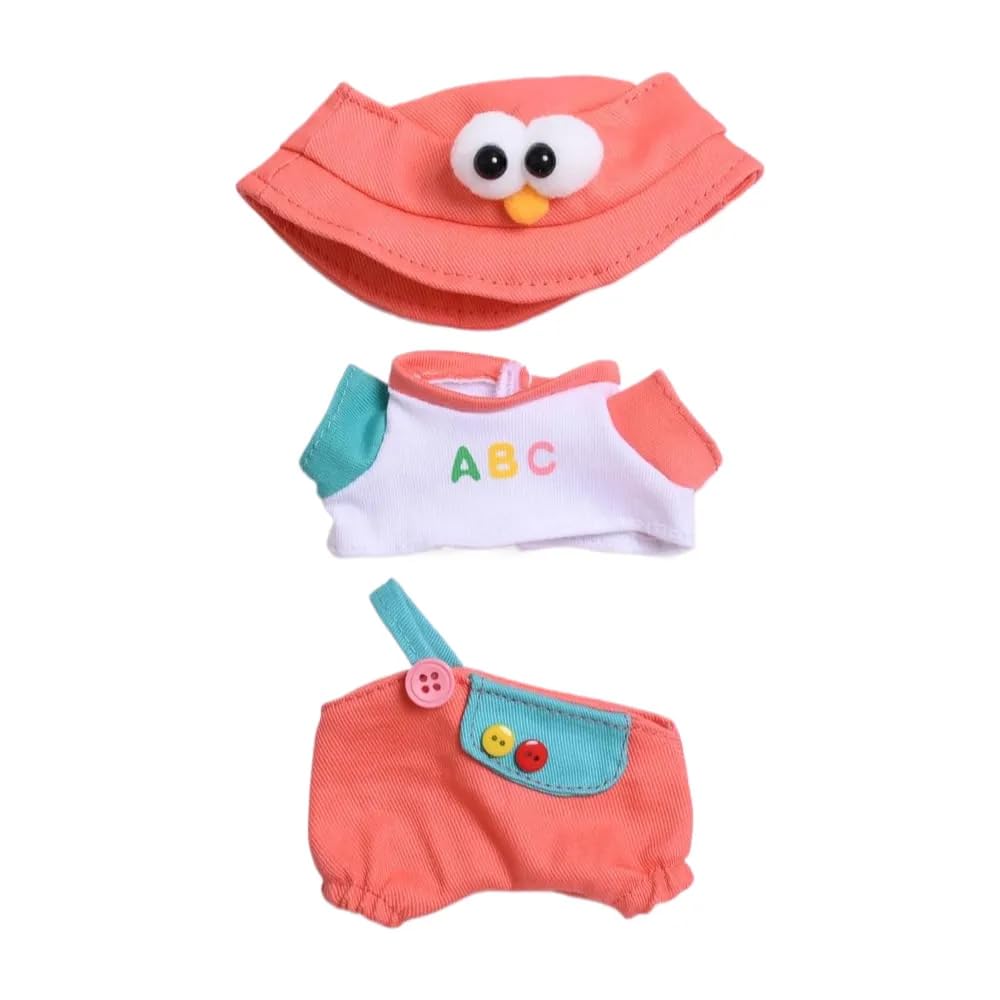 15cm-17cm Doll Clothes Suitable for 17cm 15cm labubu Dolls Accessories Sitting No Doll No Clothes 1hat+1rompers+1tshirt No Doll ONLY Clothes