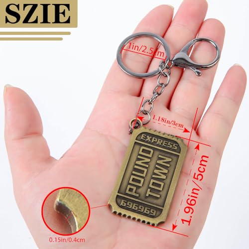Pound Town Ticket Keychain Ticket to Happy Town Keychain Gift for Birthday Anniversary Valentine's Day, Backpack Charms Car pendant Keyring for Men Women Date Night Gift