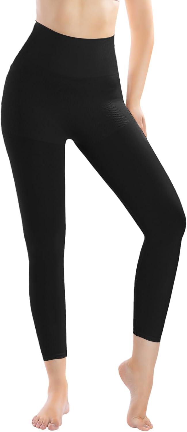 +MD Shapewear for Women Tummy Control Seamless High Waisted Light Compression Footless Tights Leggings