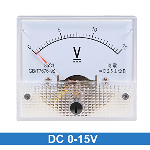 Image of uxcell DC 0-15V Analog Panel Voltage Gauge Volt Meter 85C1 2.5% Error Margin