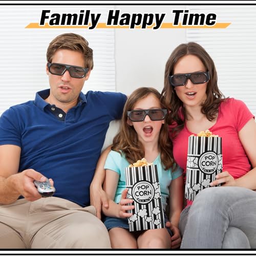 Image of Leinuosen Paper Popcorn Bags Bulk 2 oz Large Flat Bottom Boxes Disposable Container Sleeve Movie Night Popcorn Bucket for Retro Movie Themed Party Carnival Supplies (Black and White,500 Pcs)