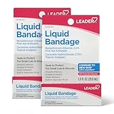 Leader Liquid Bandage, Waterproof Seal, Sting-Free Formula, Quick-Dry, Skin Glue for Wounds w/Benzethonium Chloride 0.2% – First Aid Antiseptic for Minor Cuts, Scrapes & Blisters, Applicator, 1 Ounce