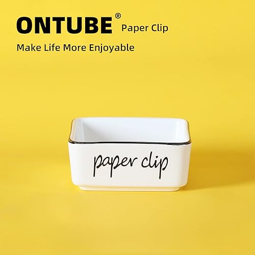 Vista 23 de ONTUBE Soportes de clip de papel de cerámica para escritorio de 3.3 pulgadas, turquesa