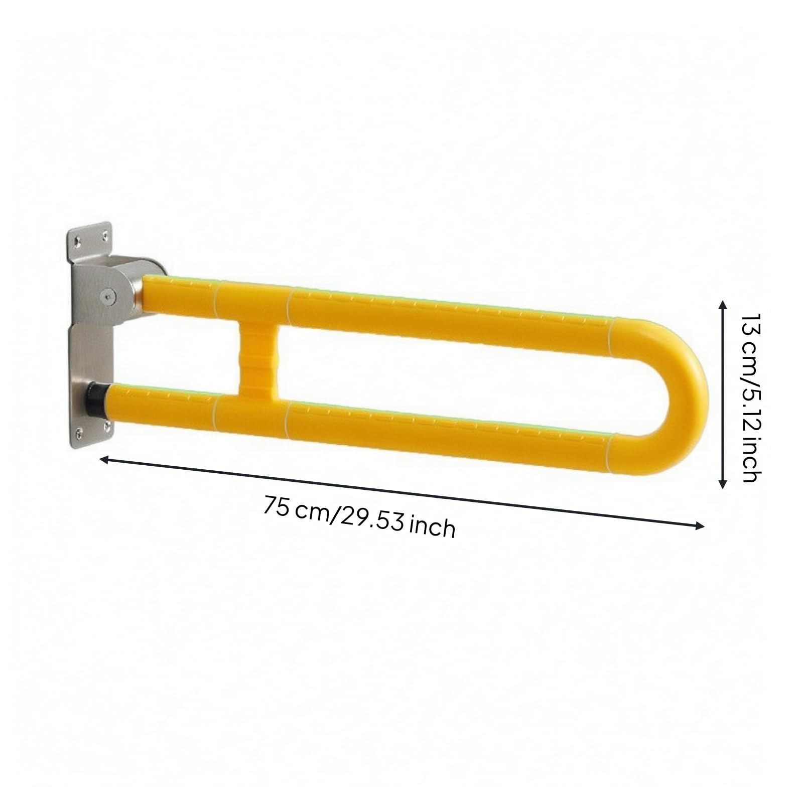 Maniglione Bagno da Parete Corrimano, Giallo, Giallo, Versione Aggiornata Da 75 Cm