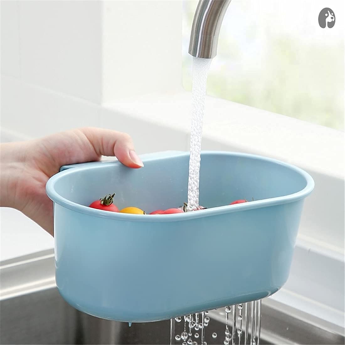 Égouttoir Pour évier De Cuisine Rétractable Avec Crochet Rotatif - Bleu