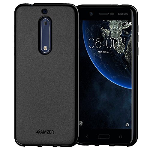 Nokia 5 Case, AMZER Pudding TPU Slim Fit Case ShockProof Bumper Cover for Nokia 5 - Black