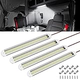 12v LED Interior Light Bar，CT CAPETRONIX 120LEDs 1500LM 8W DC 12 Volt led Strip Lights with ON/Off Switch，for Enclosed Cargo Trailer, Car RV Van Truck Lorry Camper Boat Caravan Motorhome (4Pack)