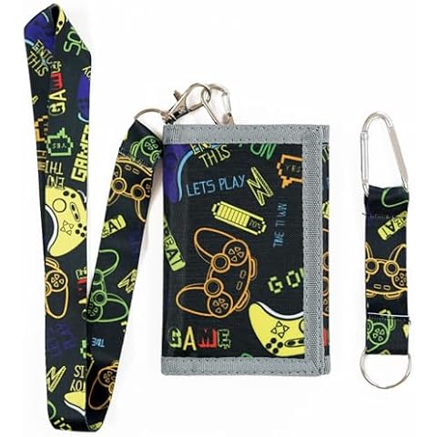 ZHONYEE Kids Trifold Wallet with Lanyard Cover