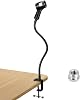 Soporte de micrófono de cuello de ganso QWORK de 13 pulgadas – soporte flexible de escritorio con pinza | Brazo de acero al carbono y pinza de aluminio para podcasts, transmisión, podios y oratoria 1