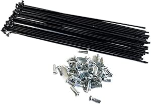 Lot De 10 Rayons De Vélo 12G (2.5mm) - Longueur 117 à 254mm Au Choix, Acier Au Carbone, Avec Écrous, Pour Réparation Roue