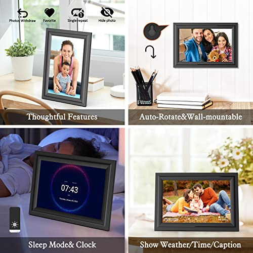 Sammix Digital Picture Frame 10.1 Inch Wifi Photo Frame, Ips Hd Touch Screen Smart Cloud With 16Gb Storage, Slideshow, Auto-Rotate, Easy Setup To Share Photos And Video Via App, Black, (Aw105) #TOP6