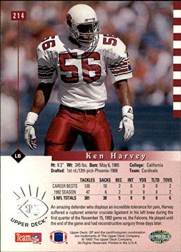 Amazon.com: 1993 SP #214 Ken Harvey NFL Football Trading Card