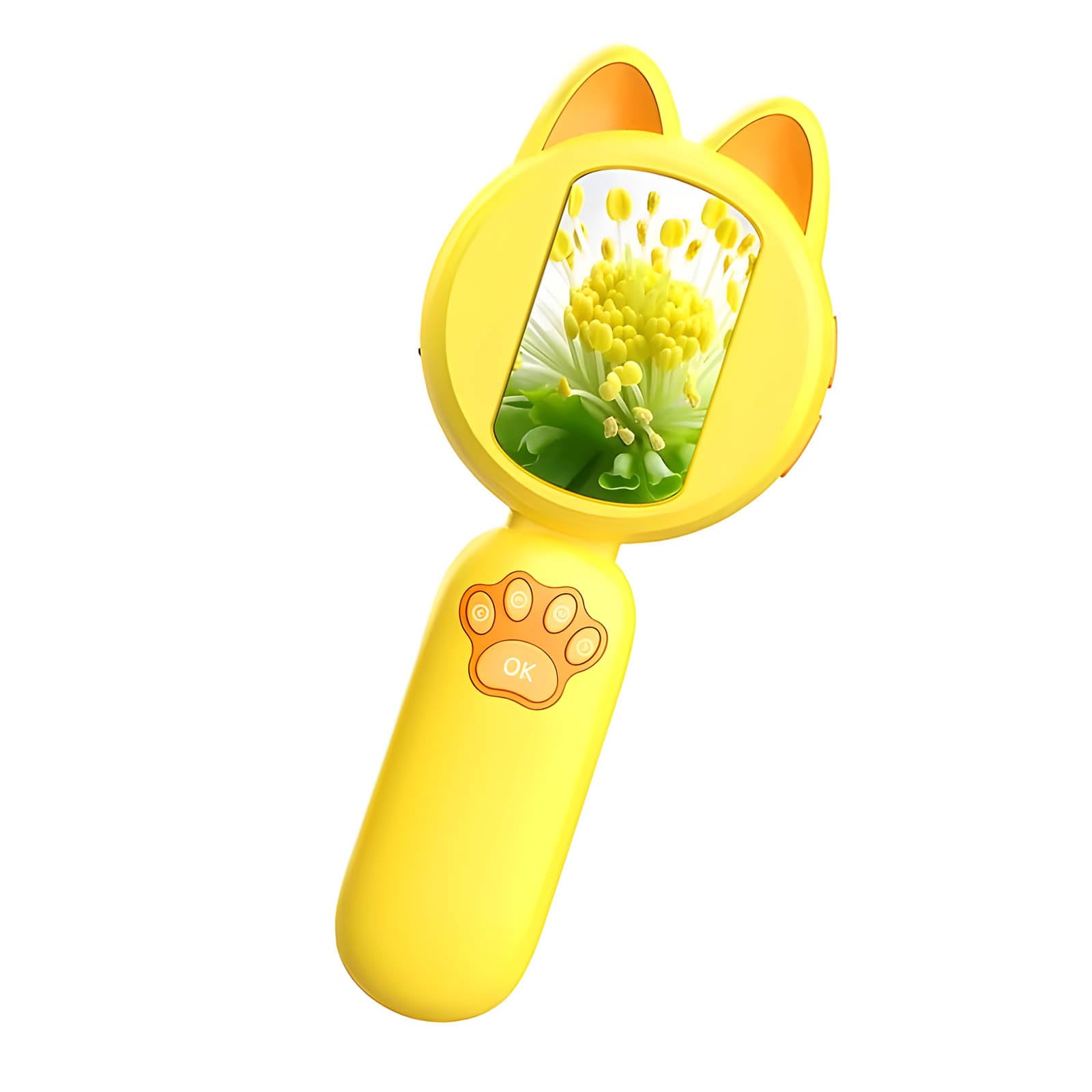 Microscopio de mano digital recargable de 4.3 pulgadas, amarillo
