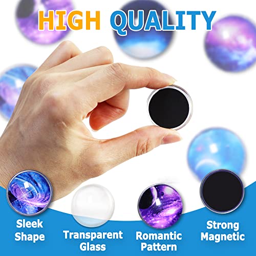 12Pcs Glass Strong Refrigerator Magnets Decorative Fridge Sticker Set For Office Whiteboard, Kitchen, List, Locker (Starry Sky) #TOP2