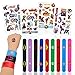 Bracciale a scatto Supereroe Bambini Ragazzi, 9Pcs Spiderman Braccialetti a schiaffo mit 4Pcs Adesivi per Tatuaggi,Braccialetti a scatto in silicone Set,Braccialetti per bambini Compleanno Bomboniere