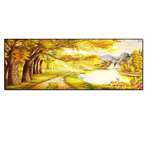 Art de diamant forêt jaune 80x180cm pour illuminer votre grand salon moderne