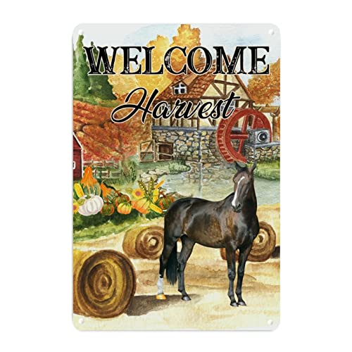 Plaque en métal de bienvenue chaleureuse pour célébrer Thanksgiving