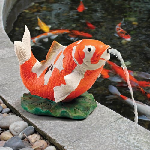 Design-Toscano-EU59307-Kohaku-Asian-Koi-Piped-Spitter-Statueorange