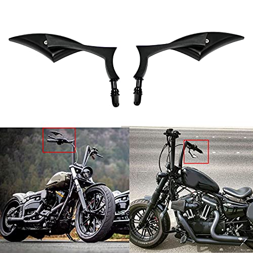 Motorcycle Black Blade Rear View Mirrors For Harley Cruiser Bobber Chopper Sportster 883 1200 #TOP3