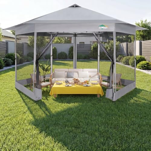 COBIZI 16x16 Pop up Gazebo on Clearance, Hexagonal Outdoor...