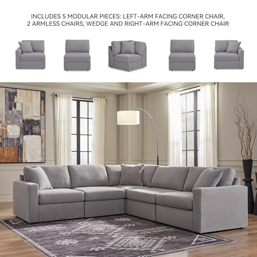 Image of Signature Design by Ashley Modular Sectional Sofa, Granite