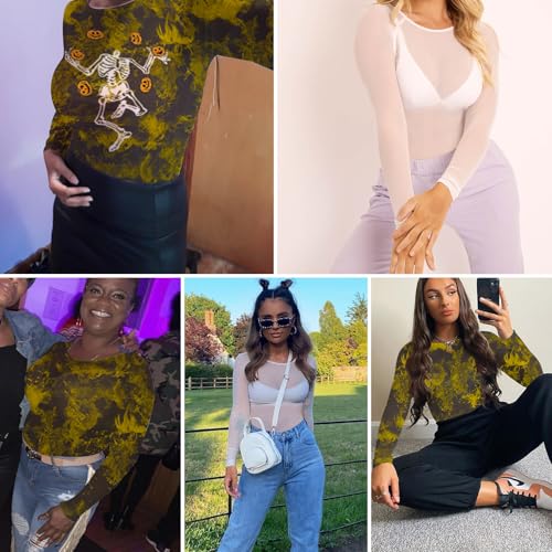 Image of Buauty Sheer Tops for Women,Mesh Fishnet Tops Plus Size,Stylish and Sensational Mesh Blouses for Fashion-Forward Ladies