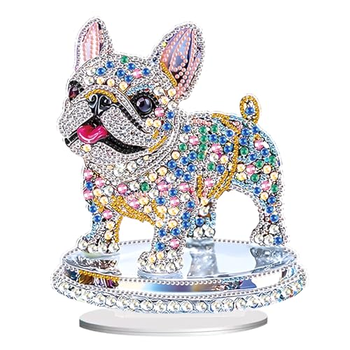 SHEGZHUC Diamond Painting Ornamenti Diamante Painting Ornamenti Diamante Pittura Ricamo Punto Croce Arte Tavolo Decorazione Soggiorno Camera Da Letto Regalo (Cane Bulldog Animali)