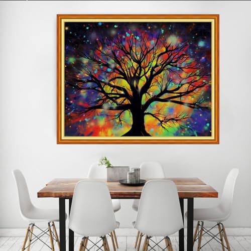 Image of Dooxvey Cross Stitch Kit for Adult Beginners - Moonlight Tree 16x20 inch Pattern