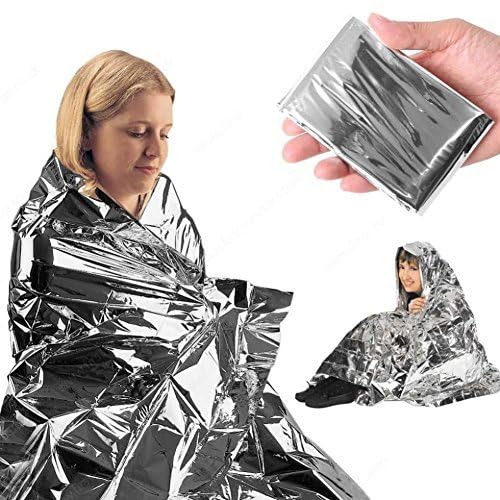 BISONBERG Emergency Blankets Waterproof & Windproof Foil Blanket for Outdoor, Survival, Camping, Hiking - 130cmx 210cm 1