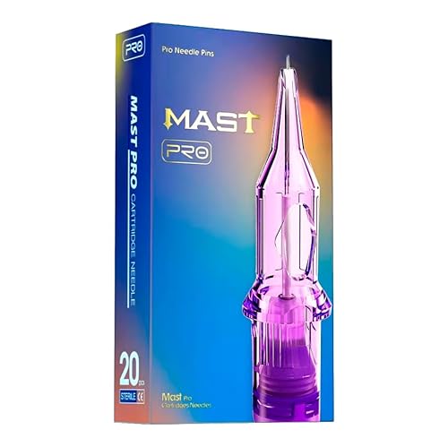 MAST PRO (5RM,7RM,9RM,11RM,13RM,15RM,17RM,21RM,23RM,25RM,27RM) Agujas de Tatuaje de Cartucho Round Magnum Agujas de Tatuajes Esterilizadas desechables (20pcs Mast Pro) (9RM-0,30mm)
