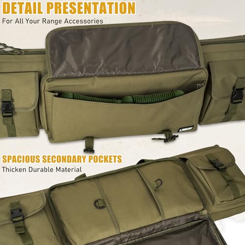 Image of 28 /32 /36 /42 /46 /48 /51 /55 inch Double Rifle Case Soft Gun Bag Tactical Backpack | Portable Long Rifle Bag for Outdoor Hunting Shooting, Gun Case Firearm Storage & Transportation, Hunting Shooting Range