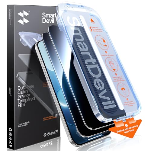 Image of SMARTDEVIL 2 Pack Privacy Screen Protector for iPhone Air, 28 Anti-Spy 9H Tempered Glass, Impact & Scratch Resistant, Auto Dust & Bubble-Free Install Frame, Easy to Install, Case-Friendly