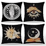 Udinaz Tarot The Sun Moon and Star Palmistry Hand Mystical 18 x 18 Inches Throw Pillow Covers Set of