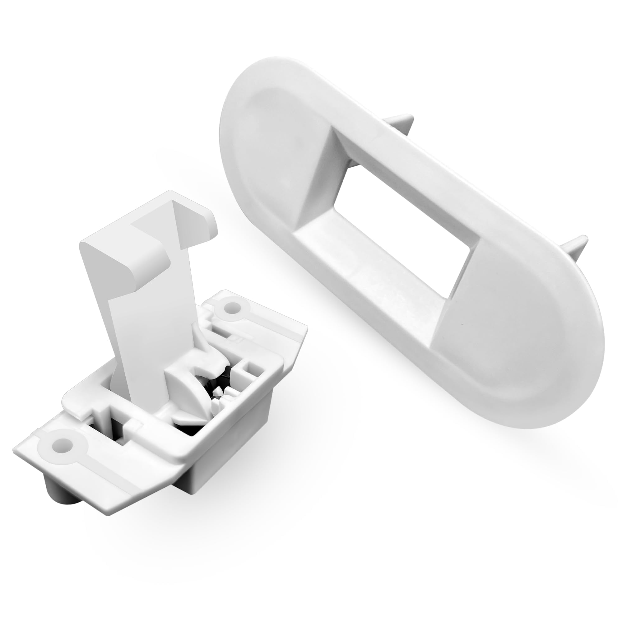 WH02X24399 Washer Lid Lock Strike and WH01X24381 Washer Lid Lock Bezel Compatible for GE and Hotpoint Top Washer Lid Lock Switch Replacement Parts Replace AP5999576 PS11729471