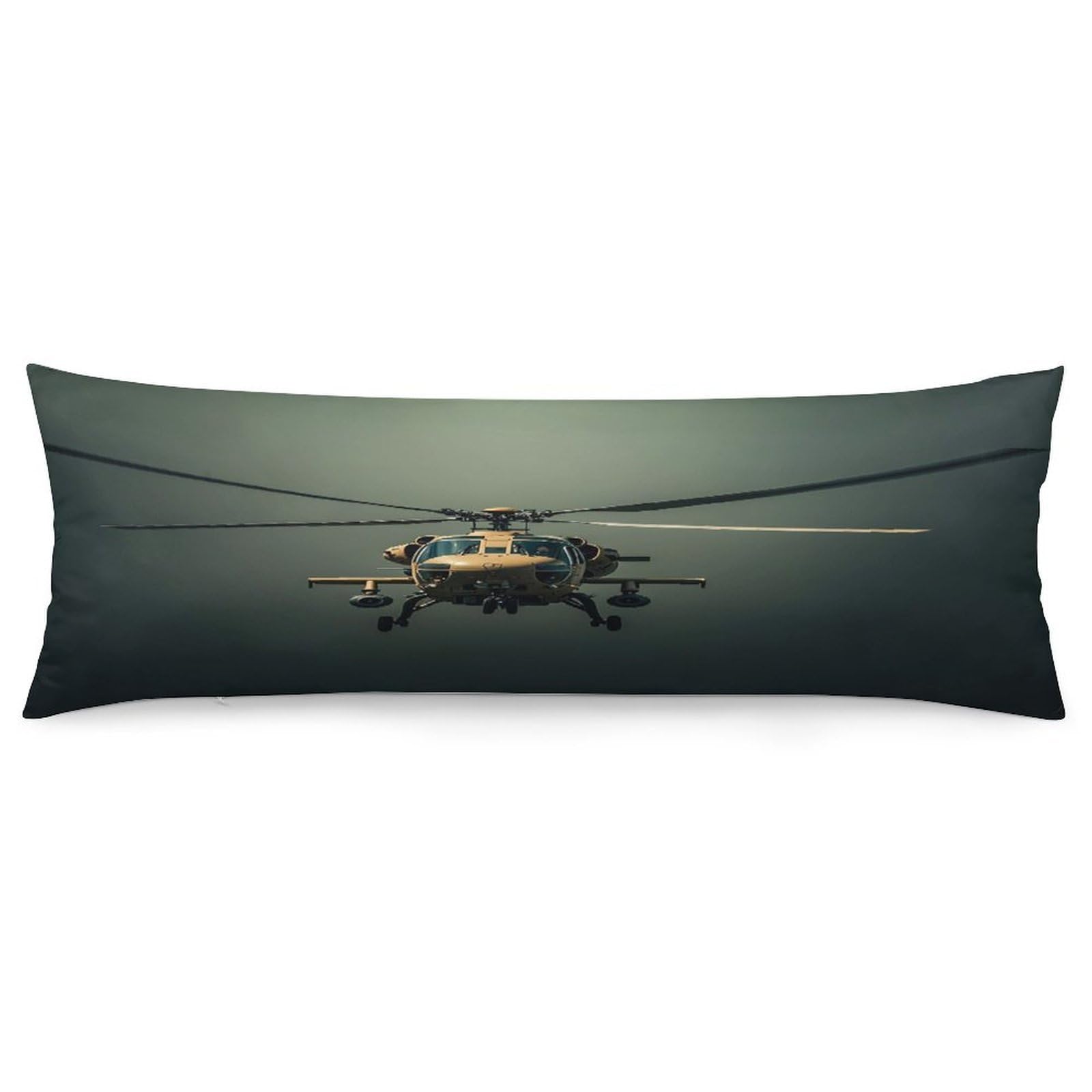 Helicopter Pillowcase Decorative Body Pillow Cover Soft Full Long Pillow Case Breathable Large Body Pillowcase Cute Cozy Pillow Sham for Bed Couch Sofa 18.9 X 53 Inch