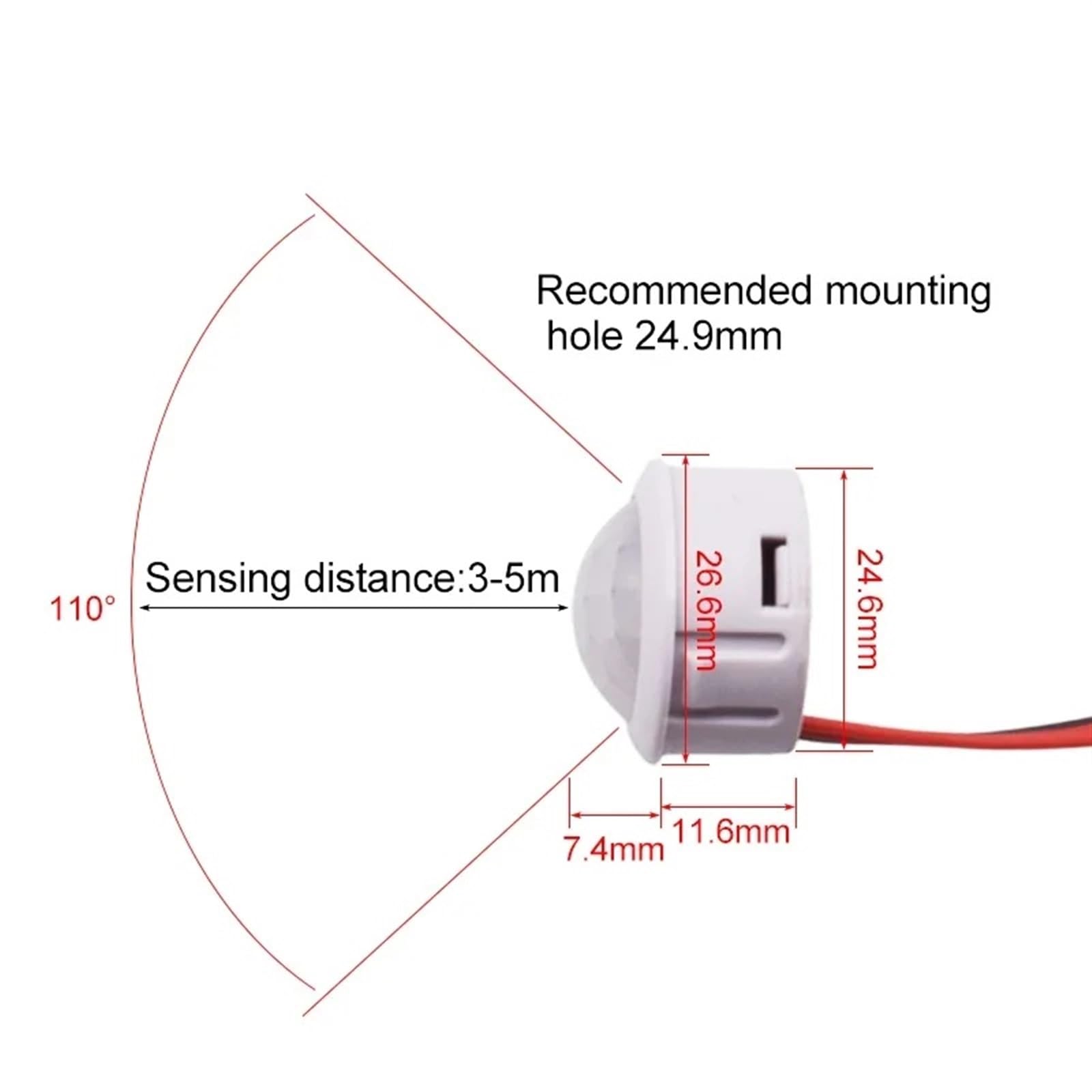 AC 12V 24V DC 110V 220V Sensor automático de movimiento infrarrojo interruptor de luz IR detección de movimiento humano lámpara interior y exterior 1 Uds(9-60V DC)