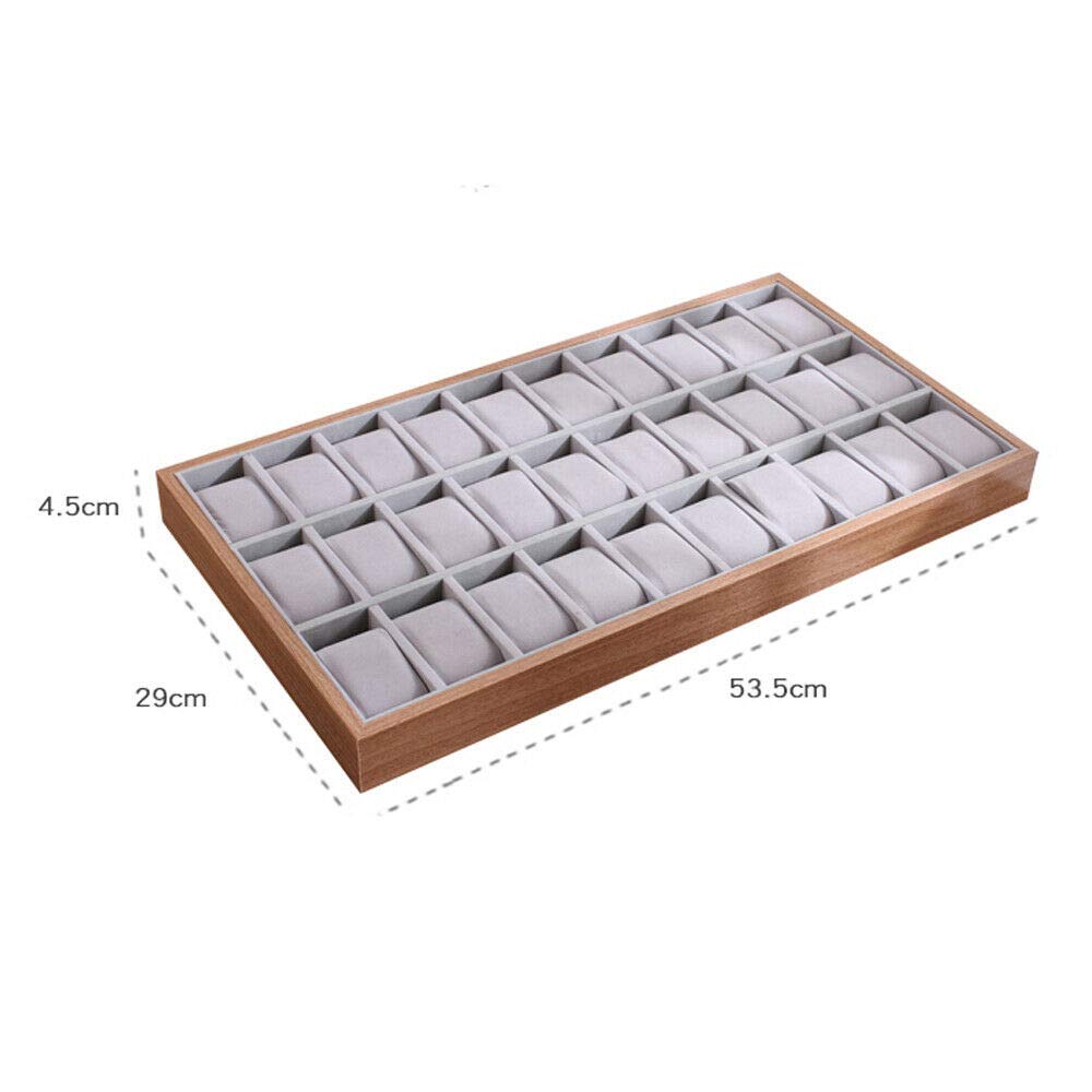 Boîte de rangement en bois pour montres, bijoux, vitrine, bracelet, plateau de rangement, boîte de rangement, boîte de rangement pour montres (30 emplacements)