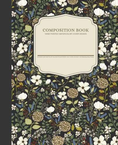 Flicker + Wish Watercolor Night Blooms College Ruled Composition Notebook - 9.75 x 7.5 JourAXCnal with 160 Lined Pages - Notebooks for School Supplies, Home & Office - Made in USA image 2