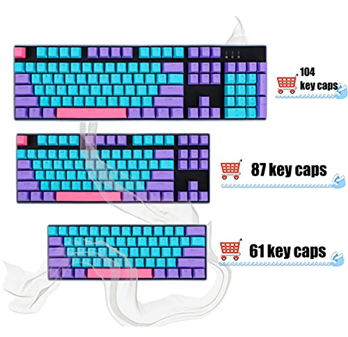 Image of Backlit PBT keycaps for 60 Percent Gaming keyboad 104-Key Caps Set TKL OEM Profile Compatible with 60% /87 /104 Keyboard (Joker)