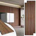 Art3d 2-Pack 94.5" x 24" Wood Slat Acoustic Panels for Wall & Ceiling – 31 sq.ft 3D Fluted Sound Absorbing Panels with Wood Finish, Walnut Brown