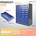 Tabletop Mount Alloy Steel Parts Storage Cabinet, Bolt Nut Screw Nail Tool Storage Cabinet Drawers with 200 Dividers, 40 Compartment Organizer Stackable Shelf for Garage, Classroom Utility Room