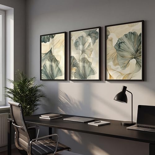 Image of NoWorries Modern Portrait Art & London Floral Wall Frames Paintings | Chelsea & Covent Garden Botanical 300 GSM Premium Prints | Stylish Home Decor for Living Room, Office & Bedroom | Synthetic Wooden Wall Art Frames (Set of-3) (BLACK, ART-12, 10X13INCHES)
