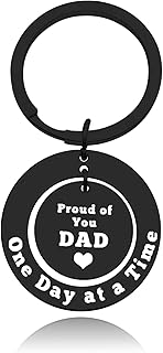 Sobriety Gifts for Dad Keychain Addiction Recovery Present Sobriety Gift for Alcoholics AA Members Keyring Thanksgiving Christmas Valentine’s Father’s Day Birthday Present for Men Jewelry