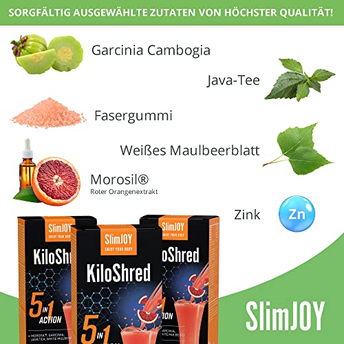 SlimJOY KiloShred - Getränk mit Garcinia Cambogia, Java Tee und Weißen Maulbeeren - 30 Beutel von Sensilab - mit Kostenloser E-Book Ratgeber